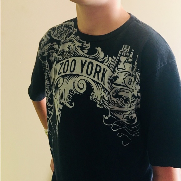 Zoo York Unisex Black Silver Logo Shirt Youth L/XL - Picture 2 of 6